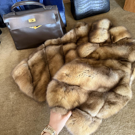 ROMI STUDIO紫  貂马甲细腻光泽毛针横排轻奢水貂皮草RWCWW05420 商品图1