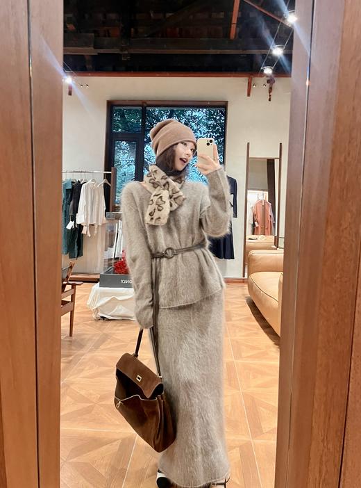 PIAN AI冷小姐# 2色羊毛拉毛毛衣套装 商品图3