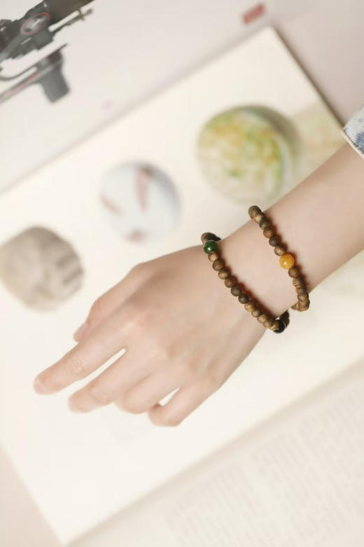 绿棋楠沉香手串【华蓉】双圈设计6mm 55颗 商品图1