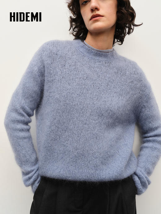 HIDEMI 南非初生马海毛粗针圆领毛衣 商品图5