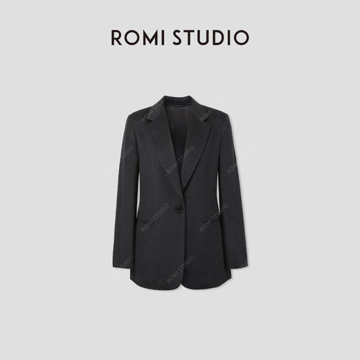 ROMI STUDIO桑蚕丝绵羊毛混纺细腻宽口袋短款精裁西装 RWCAW86775 商品图2