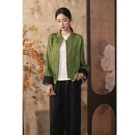 GX苏杭批发女装2025秋冬爆款版型棉绸提花国风外套百搭开衫旗袍上衣 商品图0