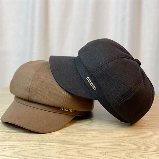 丁摩 新款八角帽女秋冬季女英伦贝雷帽显瘦文艺鸭舌帽画家帽5ZF-819 商品图3