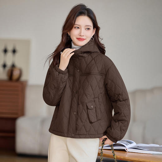 丁摩 夹棉外套女秋冬新款夹棉高端大码保暖棉衣棉服5ZF-9973 商品图3