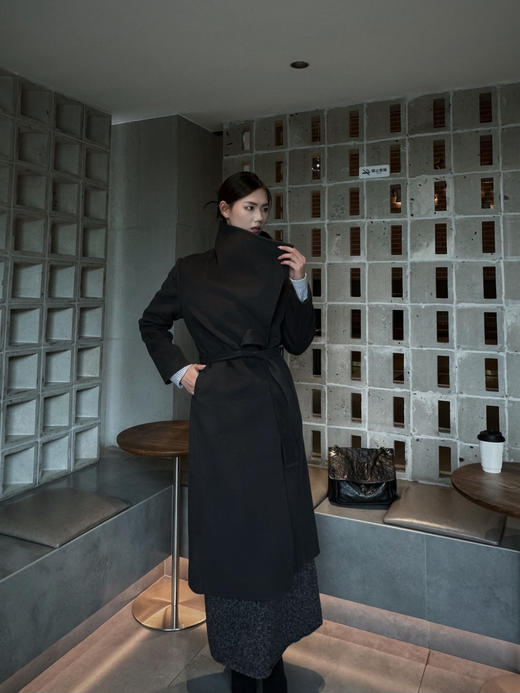 【气场之选】噢蜜ooomeooo大翻领10羊绒修身手工大衣 商品图4