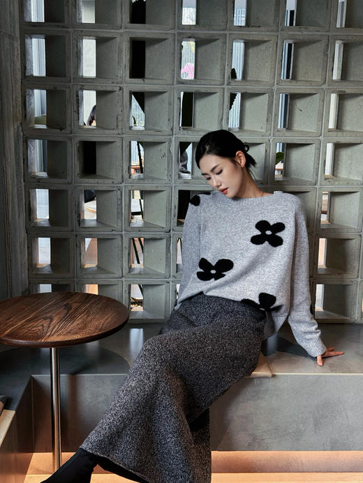 【山花烂漫】噢蜜ooomeooo四叶草提花羊绒套头衫 商品图10