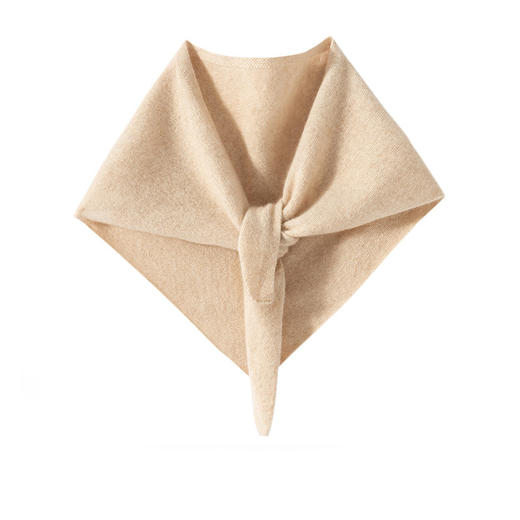 丁摩 100%纯山羊绒小三角巾女针织领巾护颈围脖秋冬新披肩外搭围巾5ZF-804 商品图2