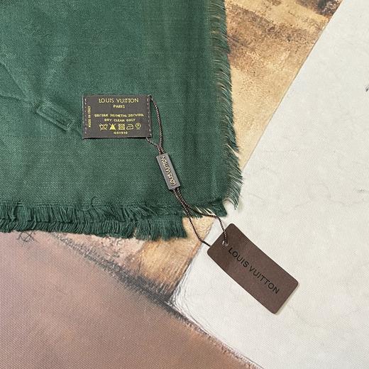驴家Monogram绿色丝巾围巾披肩 商品图11
