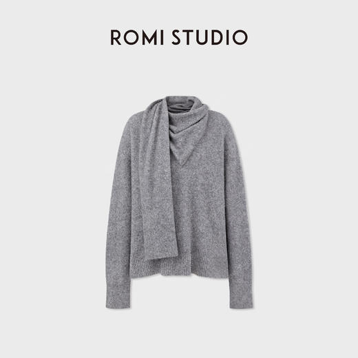 ROMI STUDIO“”康宝莱牦牛绒””飘片领奢柔哑光套头毛织 RWCAS86835 商品图0
