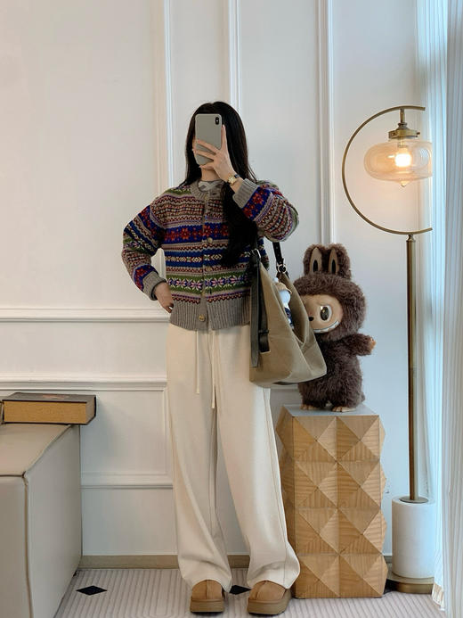 1027-2 亲戚工厂 一手渠道货 小马 费尔岛提花 复古针织开衫 商品图9