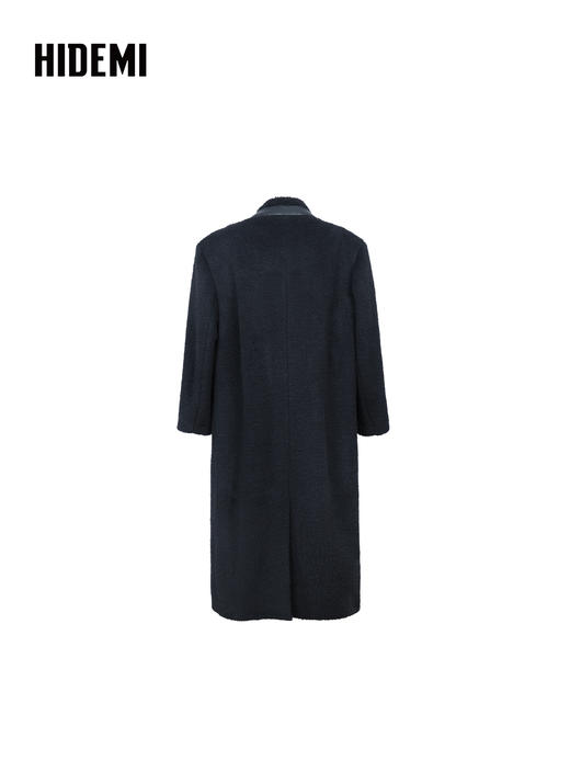 HIDEMI 大秀款进口羊毛长毛苏利V领极简廓形长款立裁西装权威大衣 商品图5