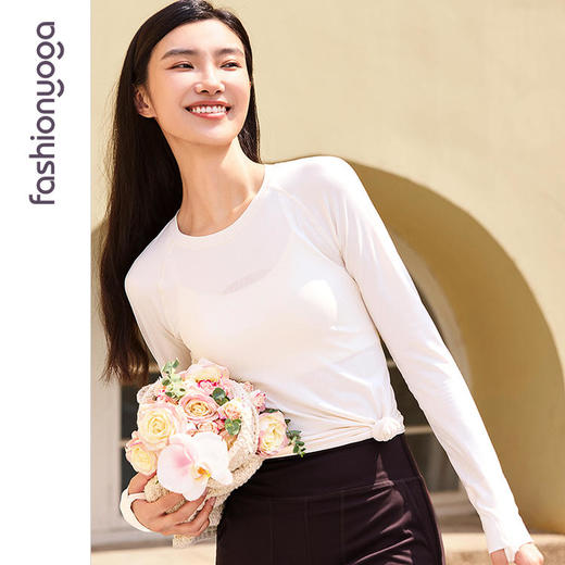 凡圣瑜伽舒适加长一体织长袖F14395 商品图2