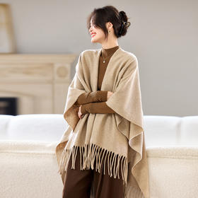 慵懒风流苏披肩斗篷，宽松百搭针织开衫外套高级感CC-AB-314