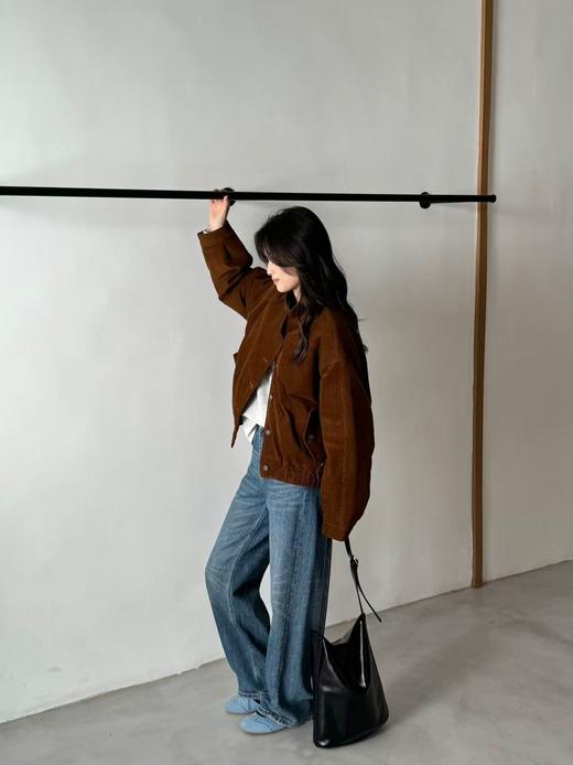 老米优品🎈3-5天! 韩代同款《工装风立领100%棉灯芯绒棉服》美拉德色系纯棉灯芯绒，内绗棉加棉设计厚实保暖棉衣棉服 WT251026A 商品图5