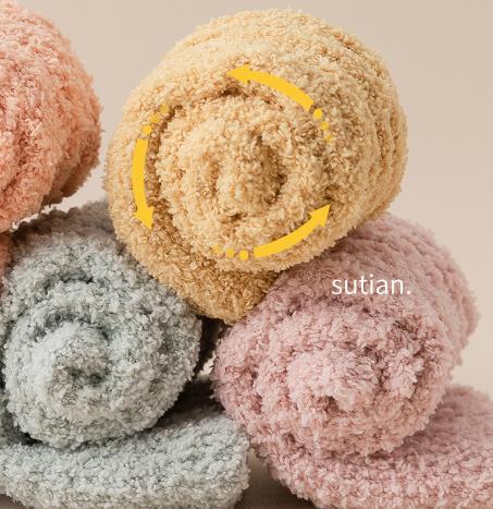 老米优品🎈 温暖单品。5双装！《秋冬不掉绒好品质珊瑚绒袜子》女款加厚中筒袜 地板袜 5双装长筒家居睡眠袜 商品图6