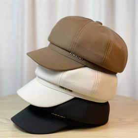 丁摩 新款八角帽女秋冬季女英伦贝雷帽显瘦文艺鸭舌帽画家帽5ZF-819