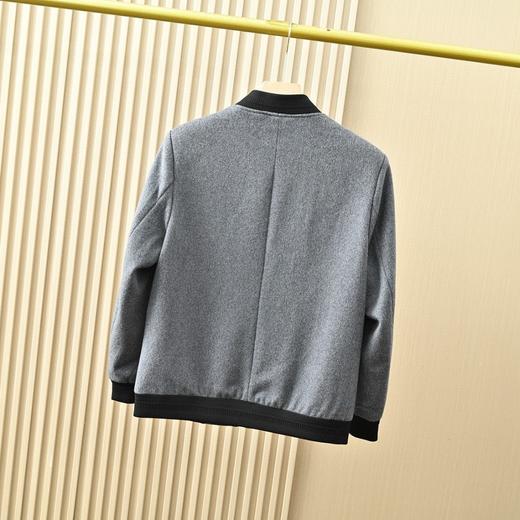 三角标秋冬新款男士棒球领羊毛呢休闲夹克外套 商品图4