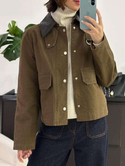 会员福利【官网1k+高端品质 非常重磅】拉夏贝尔/La Chapelle巴恩风上衣秋季复古风D字环翻盖口袋外套 商品图13