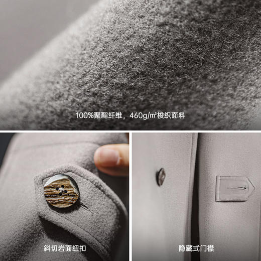 马登工装德式灰色巴尔玛肯风衣中长款战壕大衣廓形英伦外套男秋 商品图3