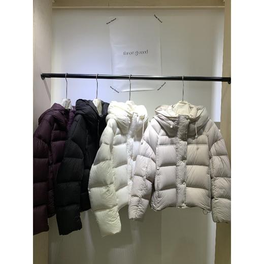 丁摩 大码泡芙羽绒服女冬季短款连帽宽松面包服加厚90白鸭绒保暖外套5ZF-03 商品图4