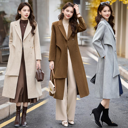 HR SNX3063时尚简约优雅毛呢外套 商品图0