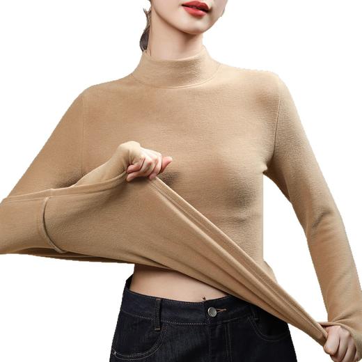 丁摩 双面德绒打底衫女冬季加绒加厚洋气大码中领秋冬保暖内衣5ZF-408 商品图4