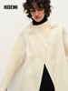 HIDEMI 美利奴羊毛双面呢不对称设计感翻领大衣 乳白色/黑色 商品缩略图2