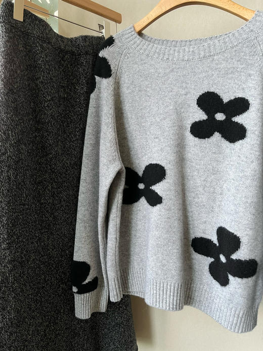 【山花烂漫】噢蜜ooomeooo四叶草提花羊绒套头衫 商品图12