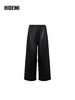 HIDEMI 进口西班牙小羊皮松紧腰阔腿裤九分皮裤 商品缩略图8
