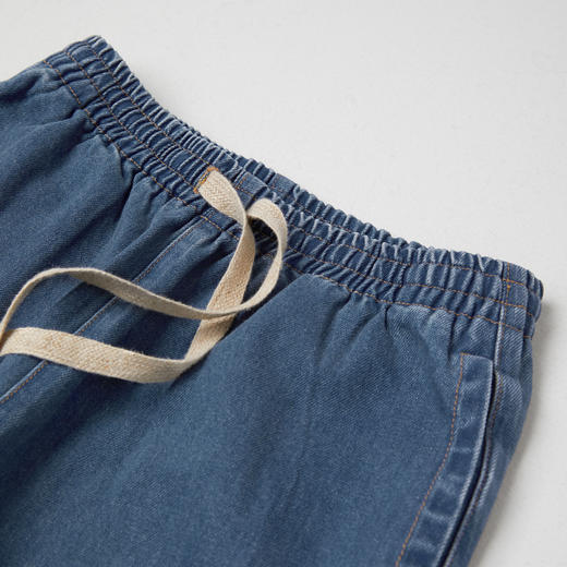 ROMI STUDIO“复古时髦”湖水蓝色环保洗水松紧腰牛仔裤 RWCAX96276 商品图5