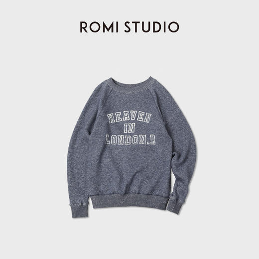 ROMI STUDIO“美式复古”天丝混纺洗水印花插肩袖卫衣 RWCWSX6144 商品图0