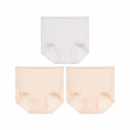 安莉芳【到手3条】女士舒适简约花边棉质内裤高腰3条装EPW0324 商品图3