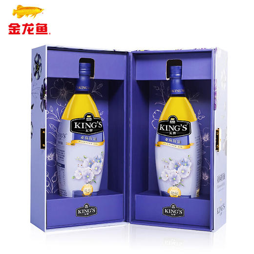 【发出后不支持拦截退货】金龙鱼 KING'S特级亚麻籽油礼盒装 750ml*2 商品图6