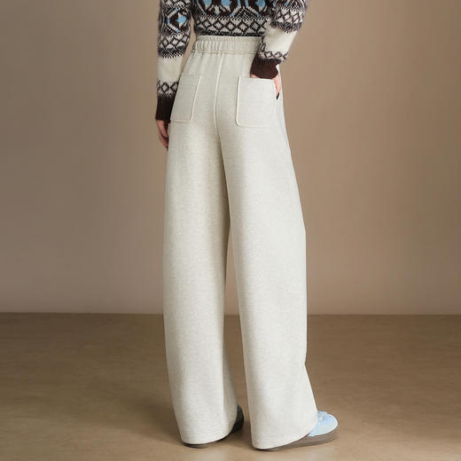 QYM 9535-Y松紧高腰直筒休闲裤宽松阔腿裤 商品图2