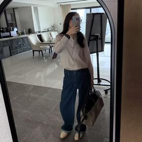 ROMI STUDIO“康龙牛仔”美国进口绳染蓝低腰加长版牛仔裤 441N5047