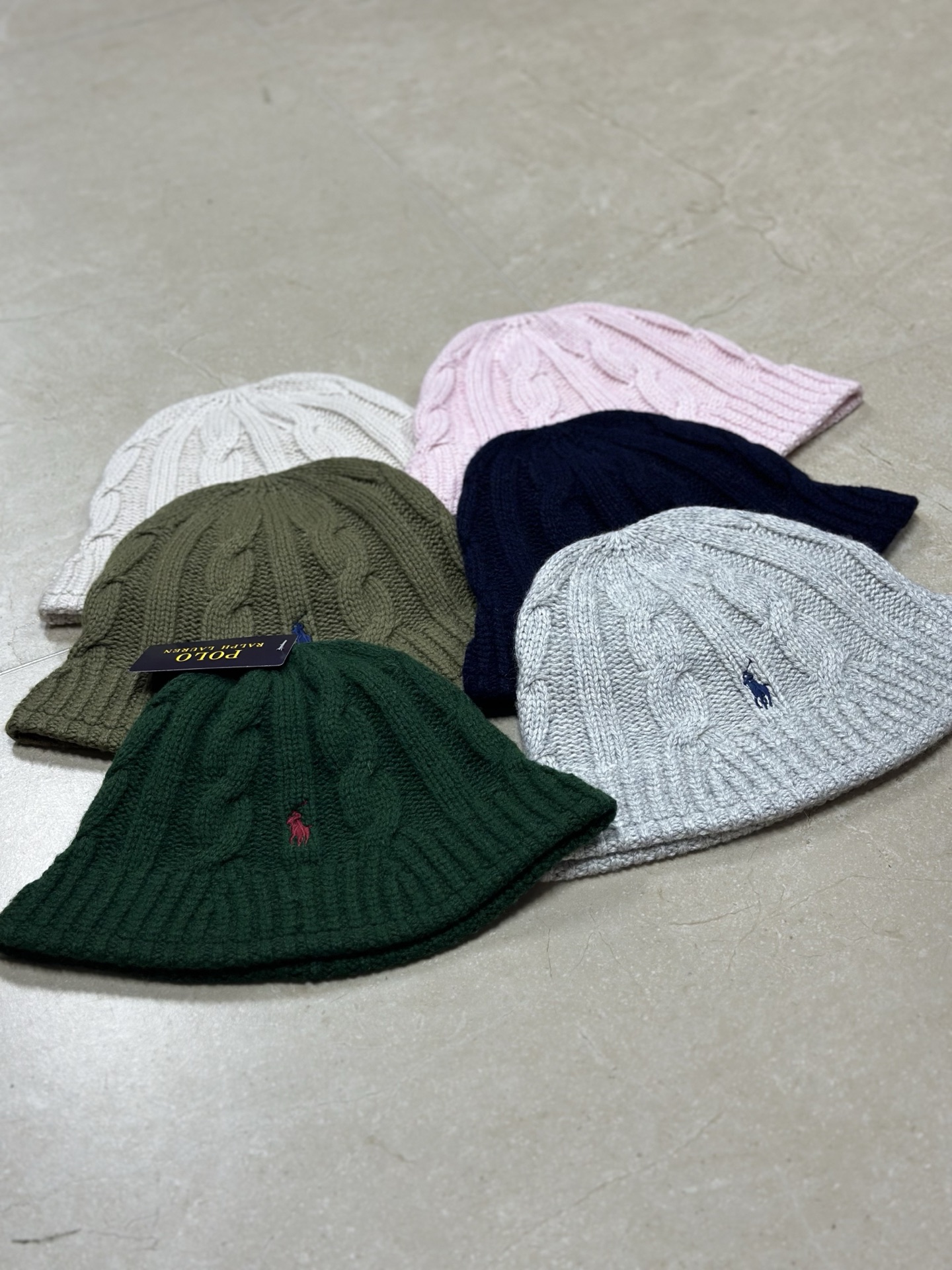 G597郑秀晶同款POLO拉夫#劳伦针织渔夫帽