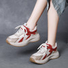 吉树热销2025真皮休闲运动鞋系带女鞋头层牛皮厚底拼色单鞋四季鞋 商品缩略图1