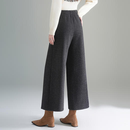 QYM 9532-Y高腰宽松毛呢阔腿裤气质厚款羊毛裤 商品图2