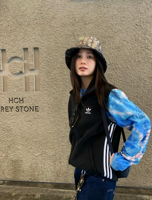 原单三叶草毛绒保暖运动马甲背心 商品图1