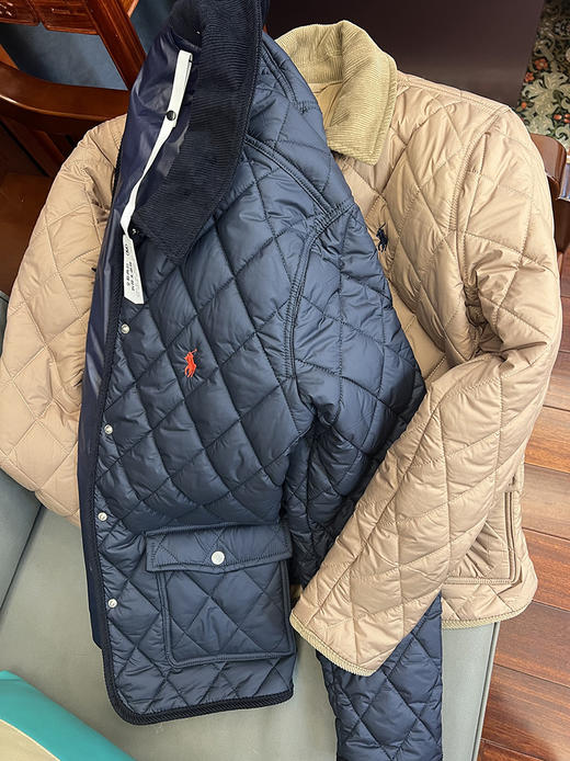 预售！RLの保真~！3K+马标刺绣！老钱风夹棉外套.绗缝菱格薄棉服 商品图10