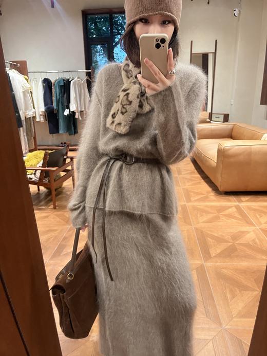 PIAN AI冷小姐# 2色羊毛拉毛毛衣套装 商品图1