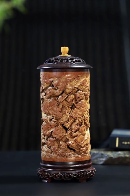 龙腾盛世。竹雕香薰炉 商品图0