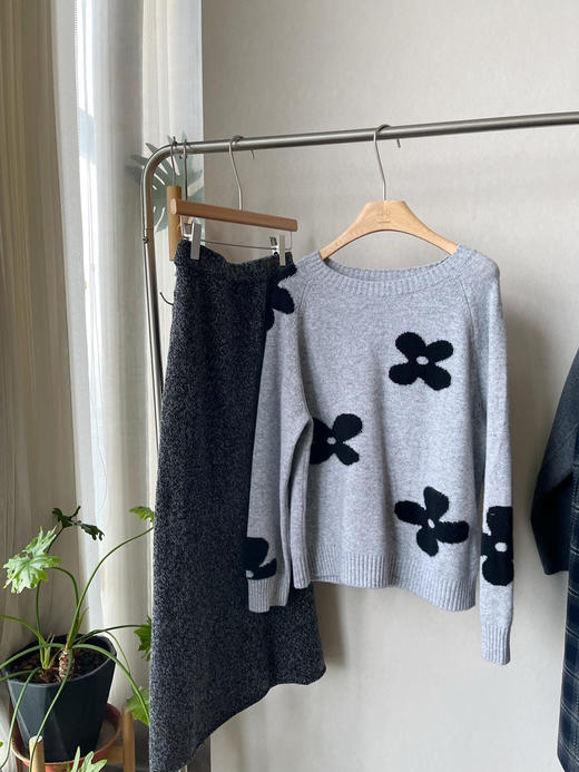 【山花烂漫】噢蜜ooomeooo四叶草提花羊绒套头衫 商品图11