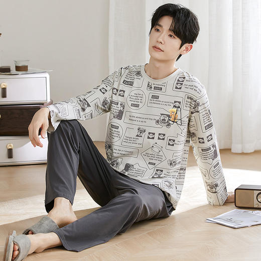 【69元/套】秋冬男士全棉家居服睡衣 长袖纯棉家居服可外穿 商品图1