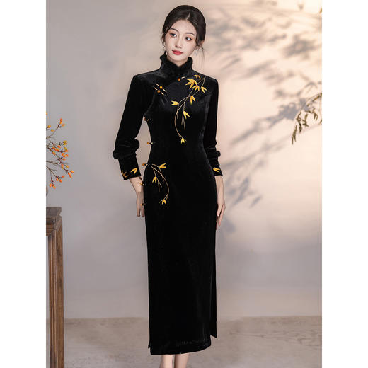 LSB 4164加绒加厚改良新中式国风连衣裙 商品图1