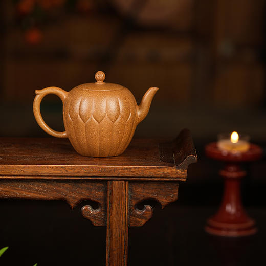 龙德堂陶艺 汤宣武制《祥莲》原矿金砂段 180cc 库存请咨询客服 商品图2