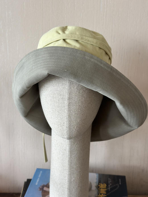 CHAMBARET 帽子M（双面可用) - 青草黄拼橄榄色 商品图4