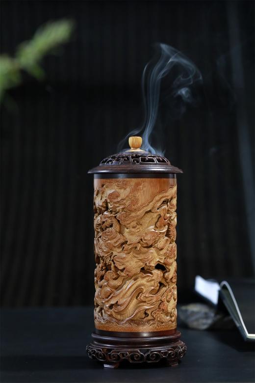 龙腾盛世。竹雕香薰炉 商品图4