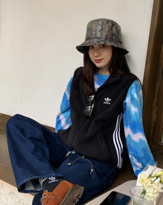 原单三叶草毛绒保暖运动马甲背心 商品图2