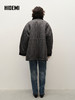 HIDEMI 极简口袋设计感飞行员式皮领拼接大廓形宽松加厚款棉服大衣 商品缩略图5